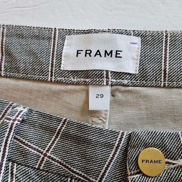 Frame Le Crop Mini Boot Jeans Window Pane Plaid Women's 29 Academia Fall - Picture 7 of 12